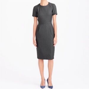 J. Crew Charcoal Midi Dress zip shoulder